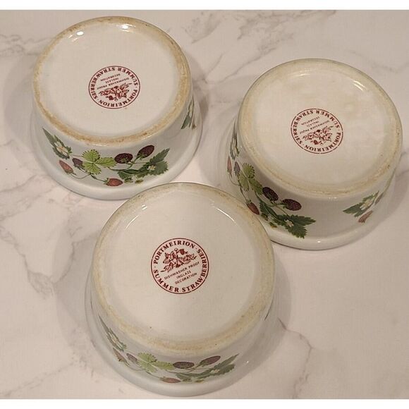 Portmeirion 'Summer STRAWBERRIES' Ramekin/Bowls Stackable Set of 3 England EUC - Picture 13 of 13